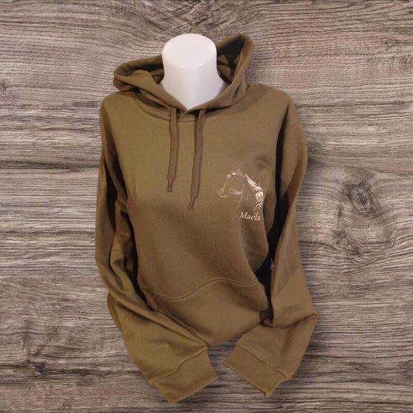 Sweat adulte unisexe couleur flocage - Modèle tête de cheval