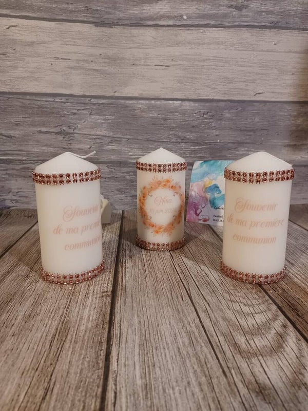 Bougie personnalisée - Modèle couronne fleural