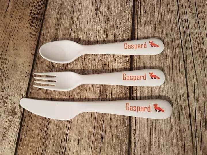 Lot de couverts personnalisés - Modèle renard 2