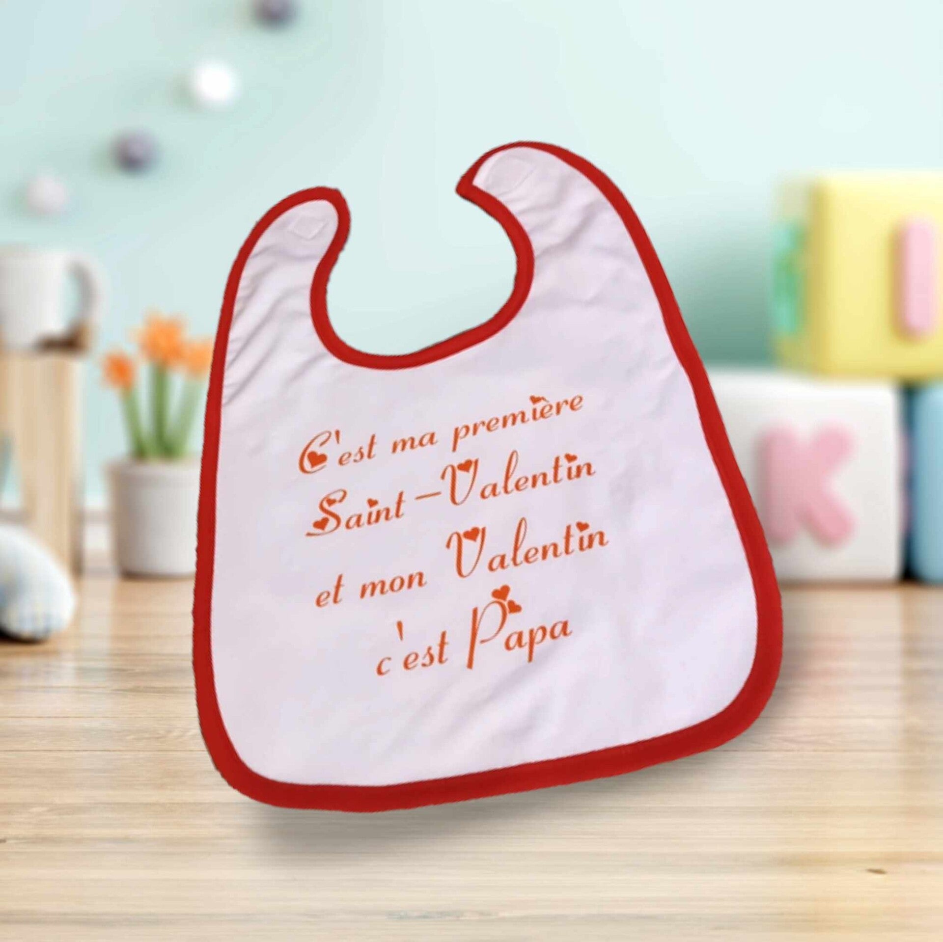 Bavoir personnalisé - Modèle Saint valentin