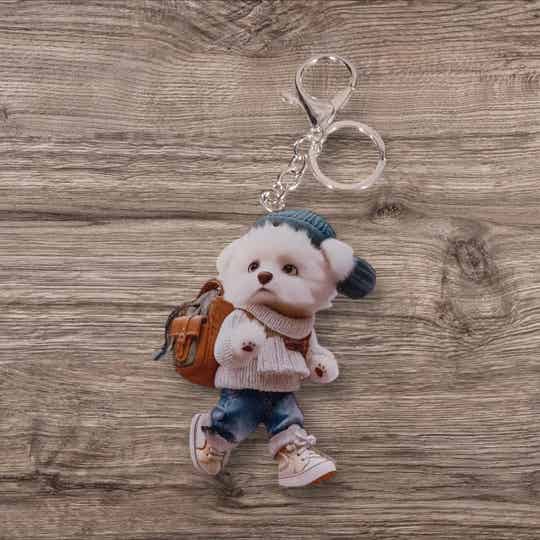 Porte clef plexiglass - Modèle chien