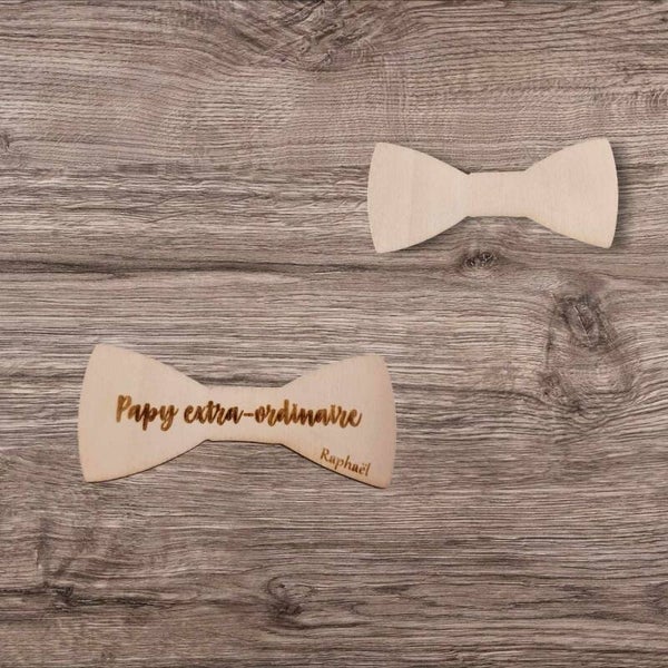 Magnet en bois personnalisé - Modèle nœud papillon