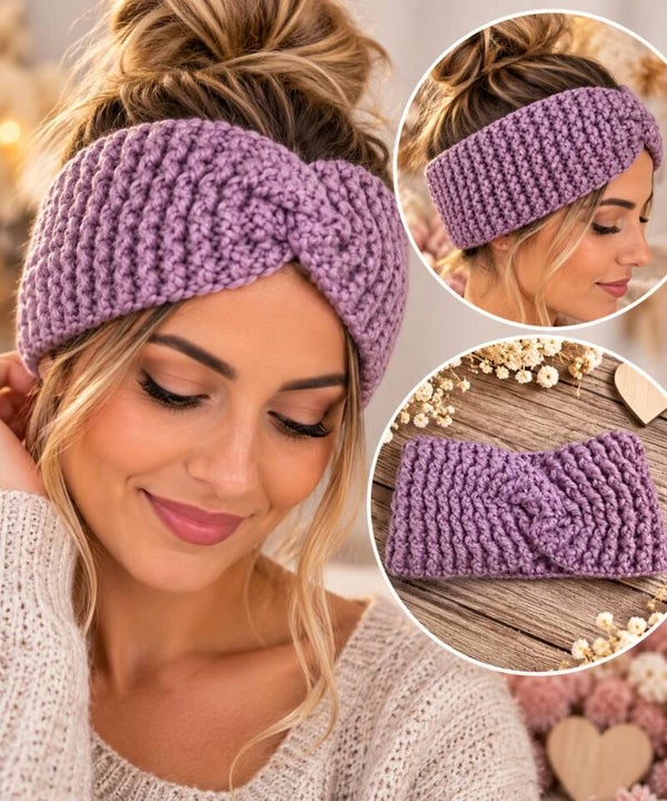 Bandeau femme - Violet - Accessoire hiver - Taille unique