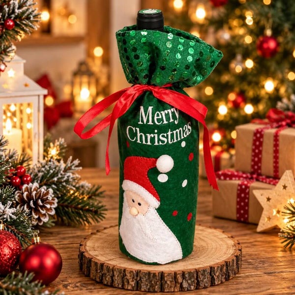 Pochette de bouteille personnalisée - Modèle Père Noël