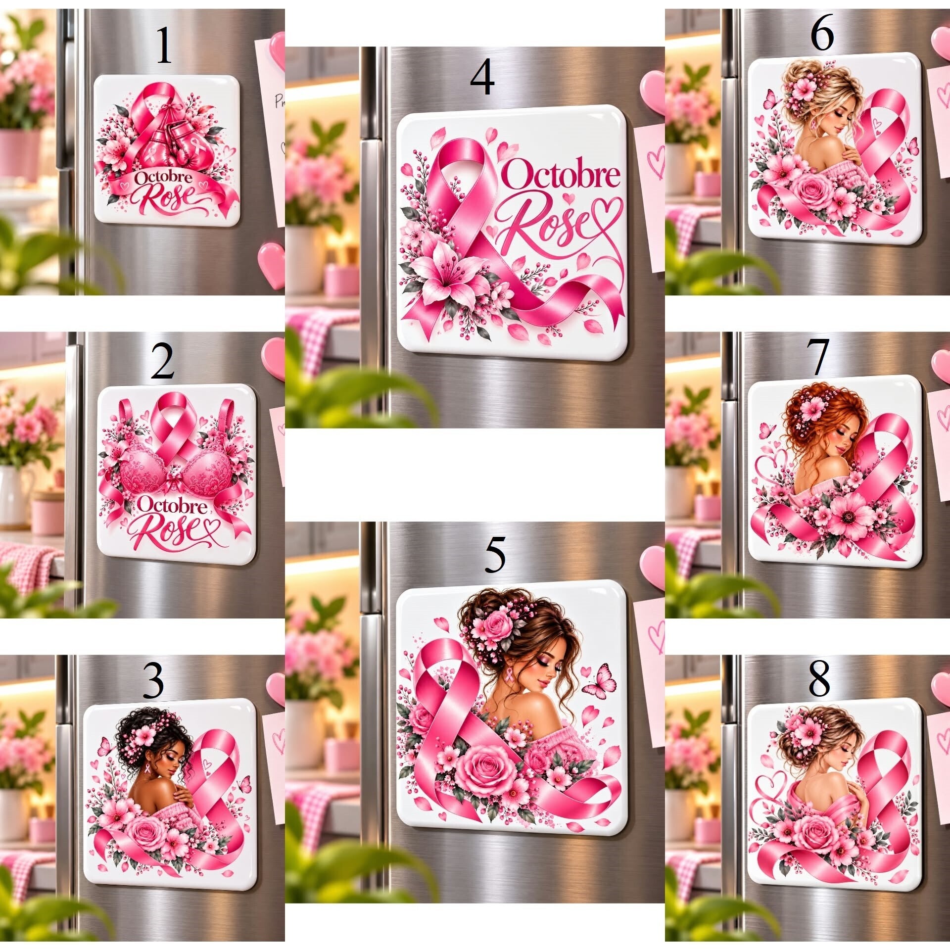 Magnet Octobre Rose personnalisé