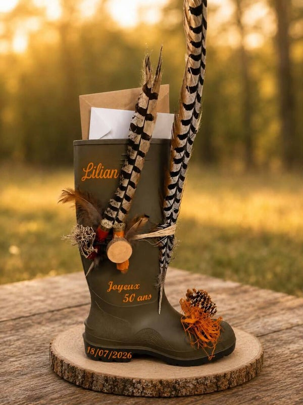 Urne personnalisée - Modèle botte de chasse