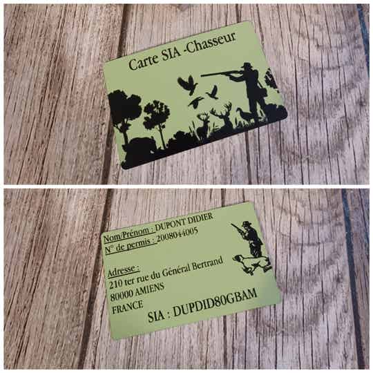 Carte de visite métallique personnalisé - Modèle SIA classique