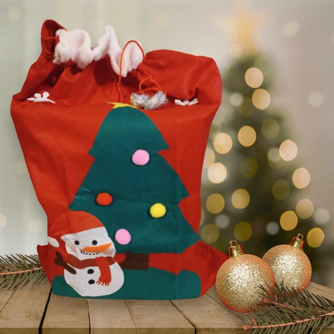 Hotte de Noël personnalisée - Modèle bonhomme de neige