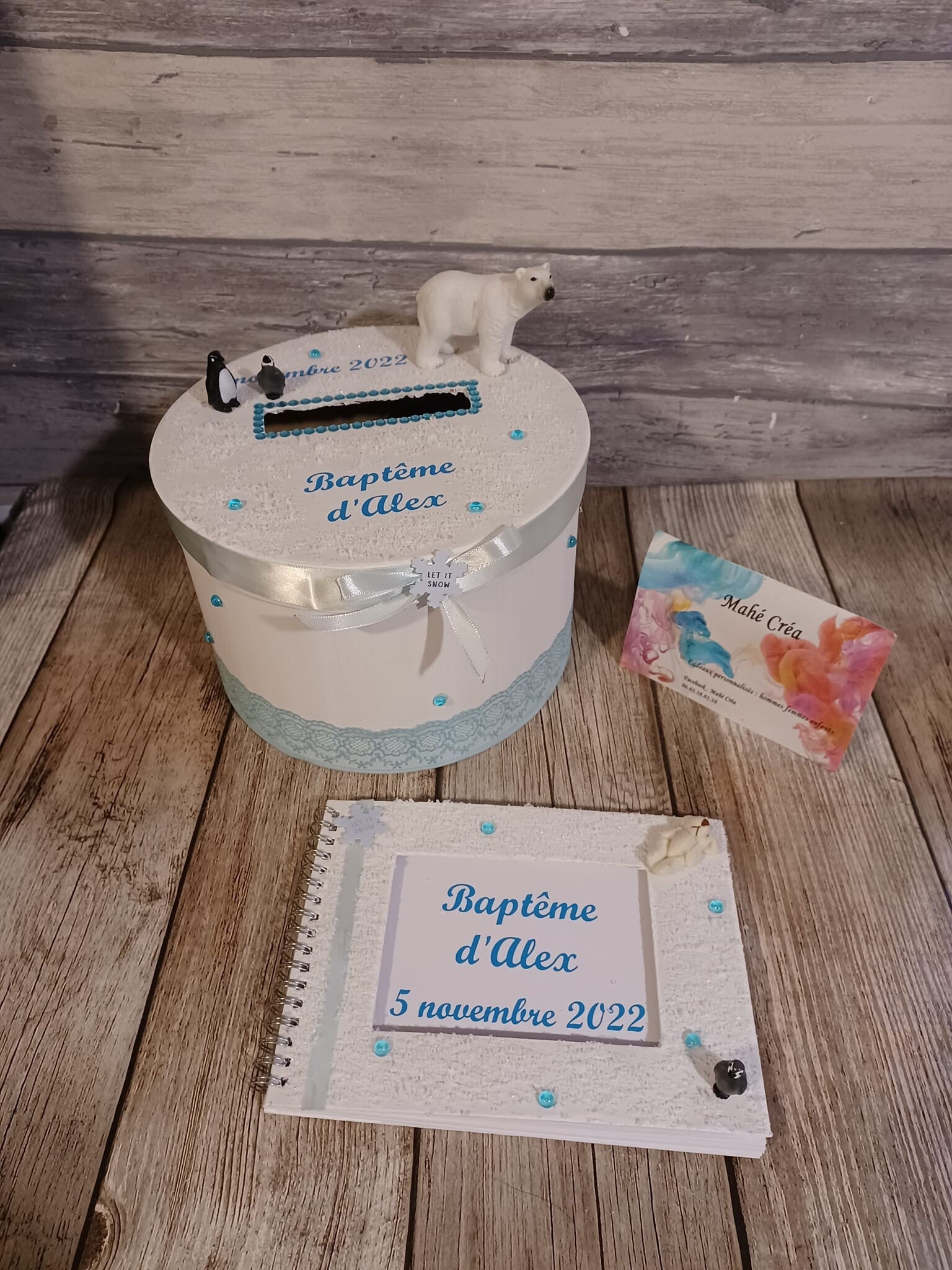 Thème ours polaire - Blanc/Bleu