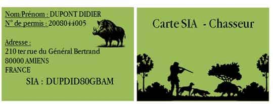 Carte de visite personnalisé - Modèle SIA sanglier