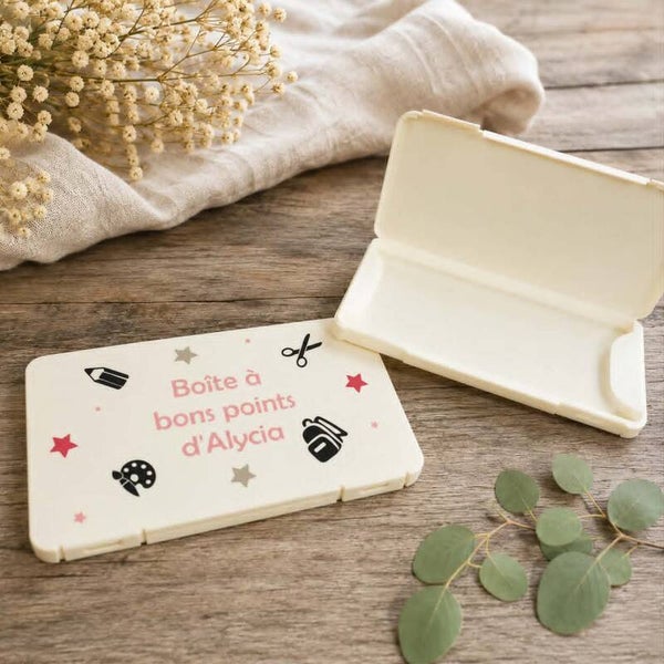 Boîte à bons points personnalisée - Modèle école avec étoiles