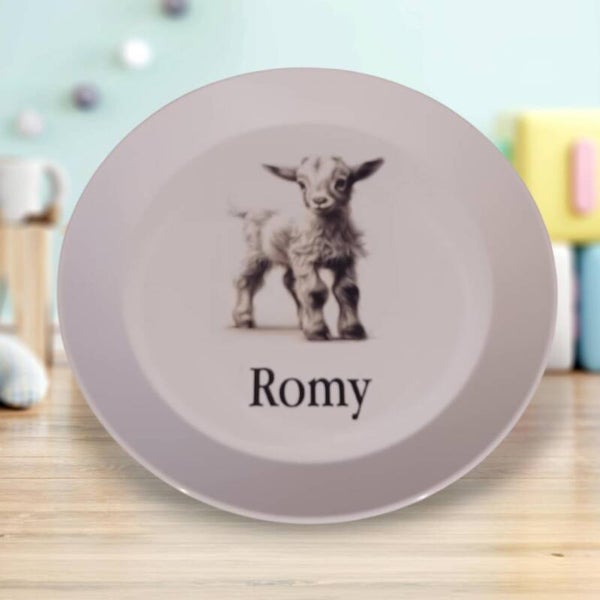 Assiette polymère personnalisée - Modèle chèvre