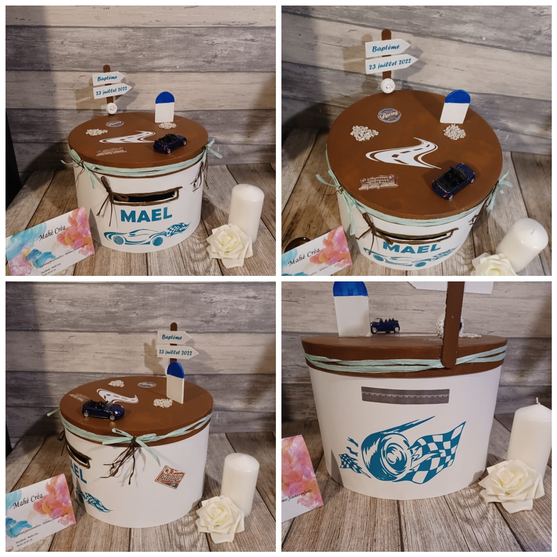 Thème voiture - Marron/Blanc/Bleu