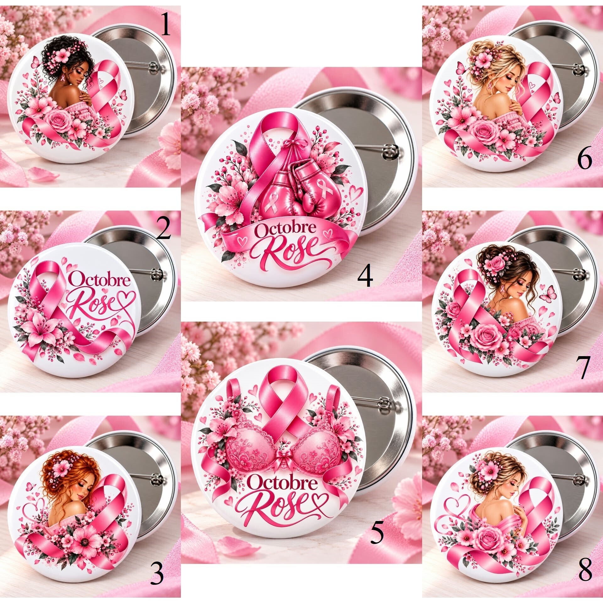 Badge Octobre Rose personnalisé