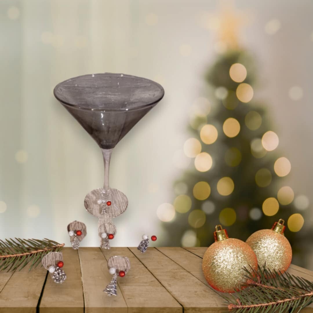 Lot de 6 bijoux de verres - Modèle rouge et blanc