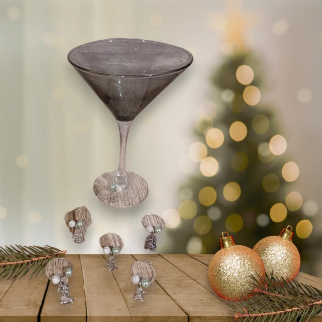 Lot de 6 bijoux de verres - Modèle turquoise et blanc