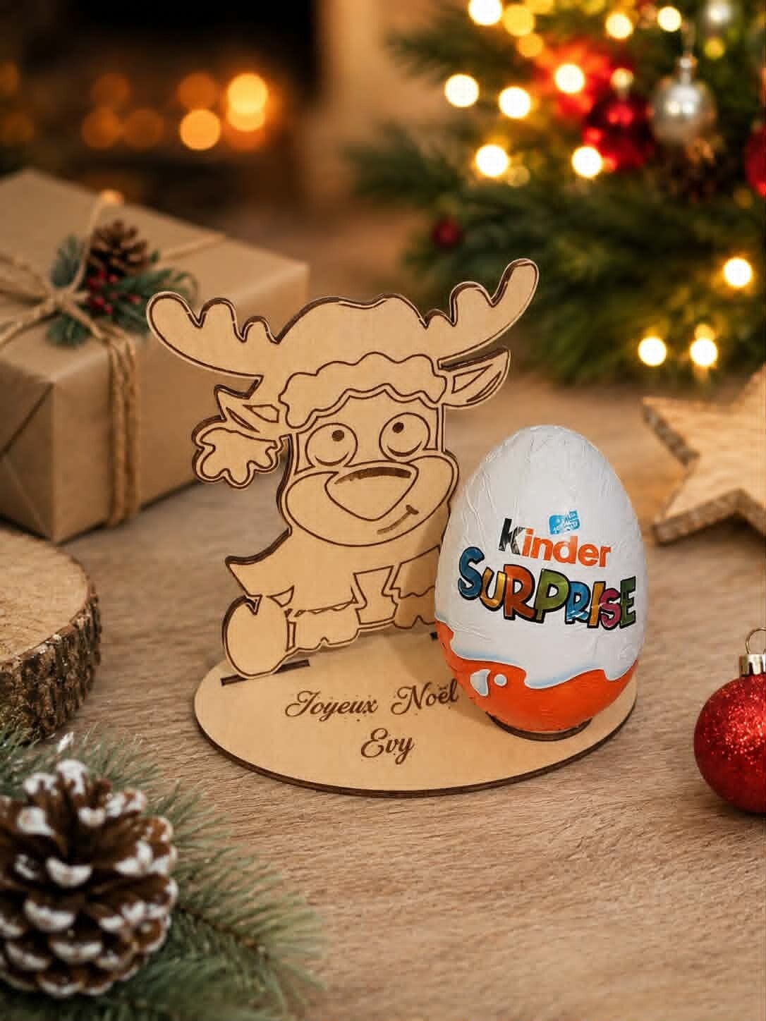 Porte oeuf kinder surprise - Modèle rennes