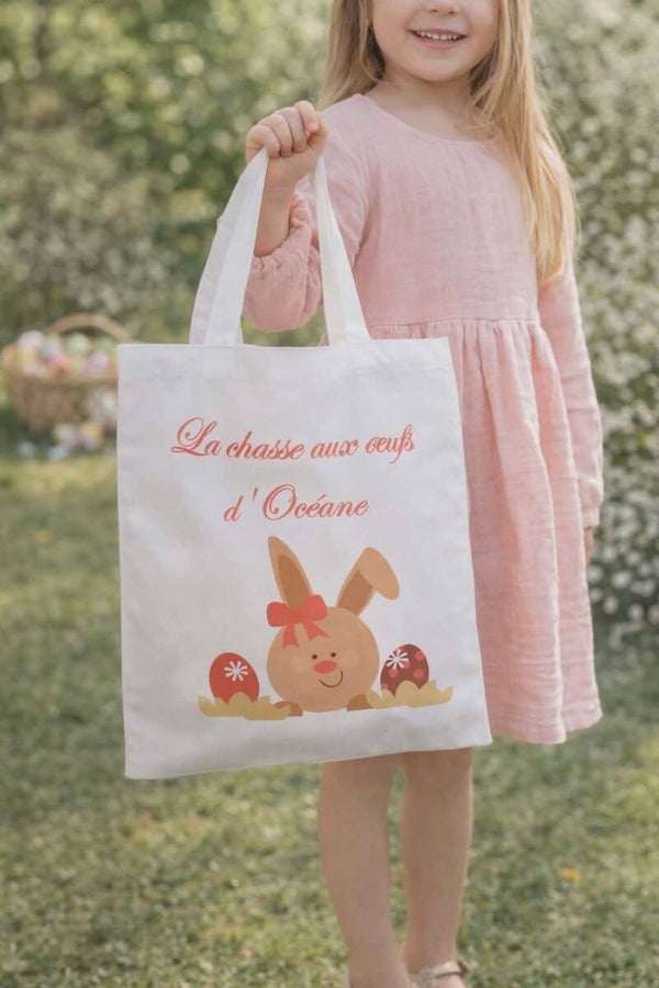 Tote bag personnalisé - Modèle lapin