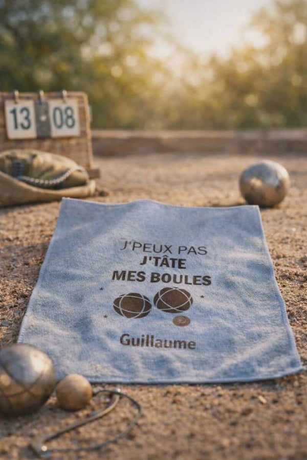 Chiffon personnalisé - Modèle 2 boules avec cochonnet et étoiles