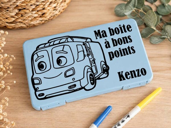 Boîte à bons points personnalisée - Modèle bus