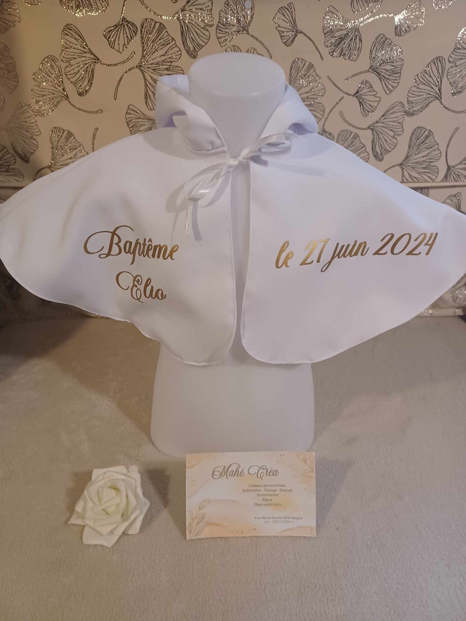 Cape de baptême personnalisée - Modèle texte