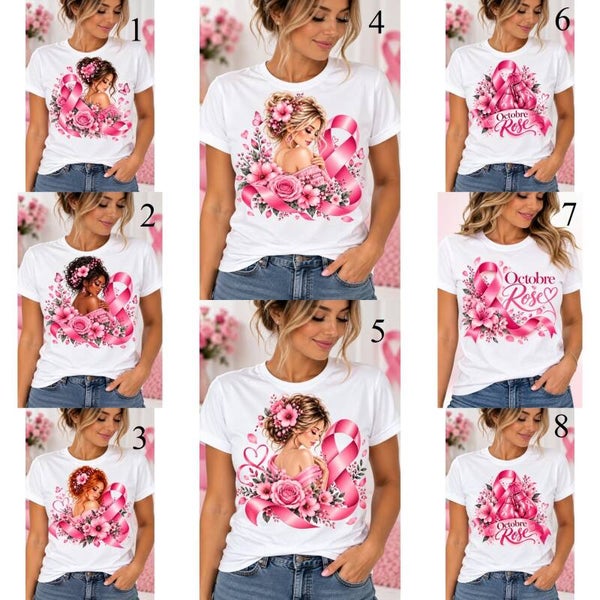 T-shirt unisexe Octobre Rose personnalisé