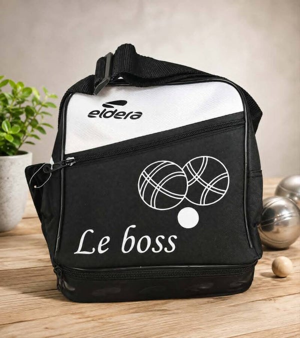 Sacoche de pétanque personnalisée - Modèle paire de boules avec cochonnet