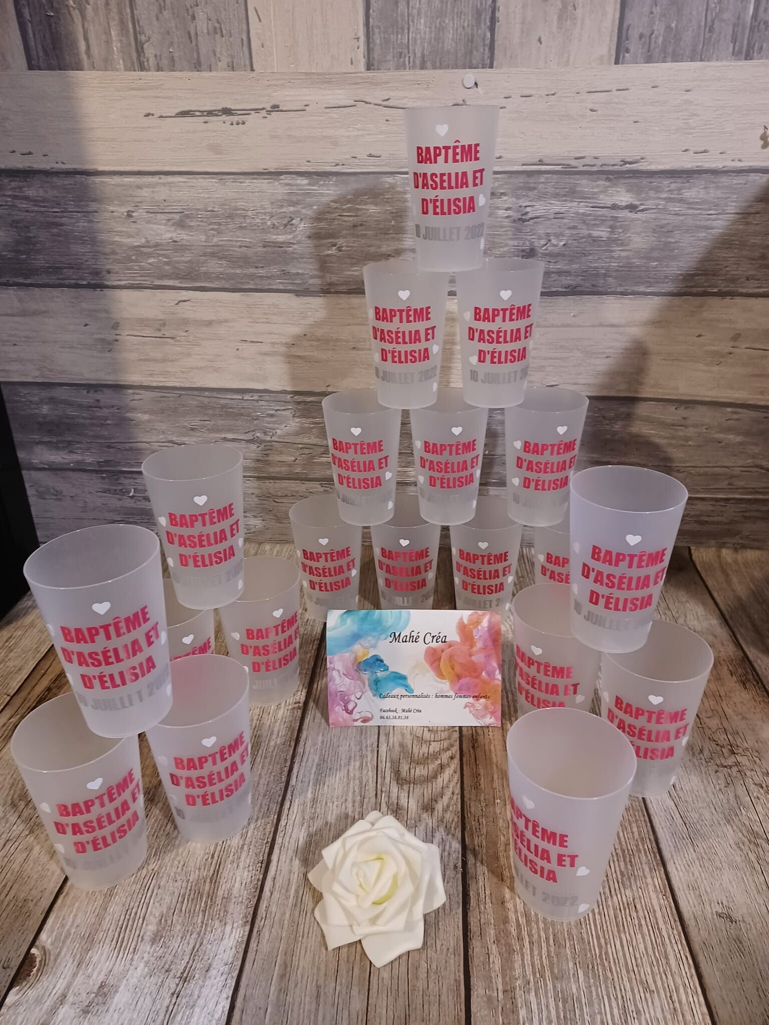 Gobelet personnalisé vinyle adhésif - Modèle petit coeur