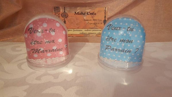 Boule à neige personnalisée - Modèle fond à pois