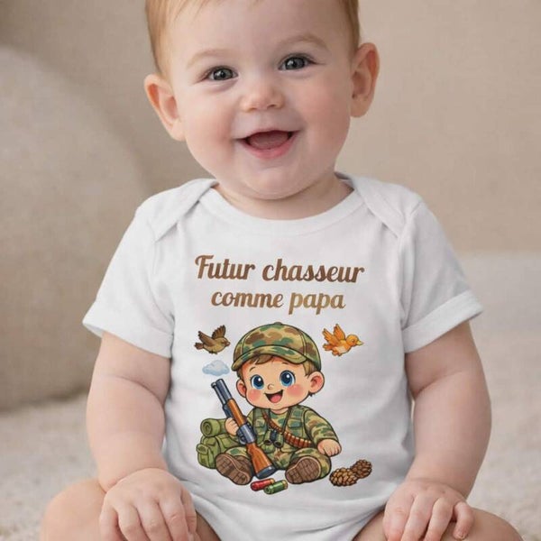 Body personnalisé - Modèle bébé chasseur
