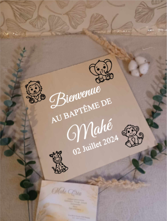Planche en bois personnalisée - Modèle animaux de la jungle