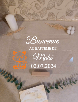 Plaque en plexiglass personnalisée - Modèle renard