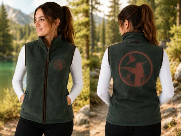 Polaire sans manche couleur flocage - Modèle chasseresse