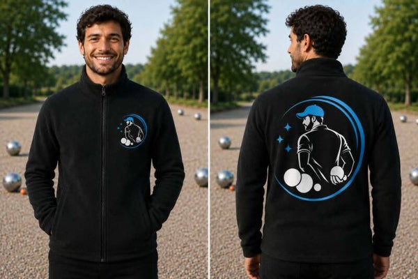 Polaire homme couleur flocage - Modèle logo homme pétanque