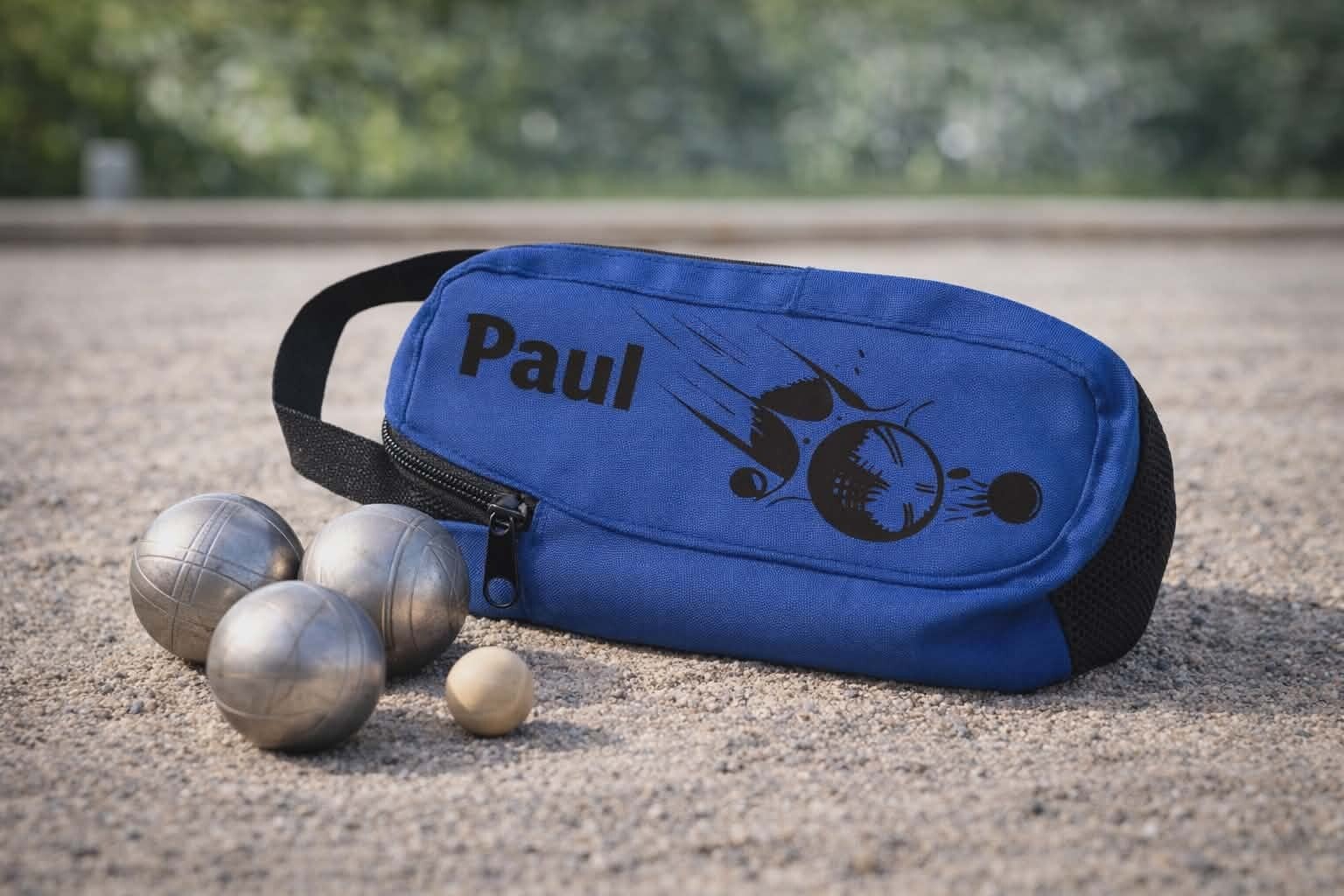 Pochette de pétanque personnalisée - Modèle tir de boule