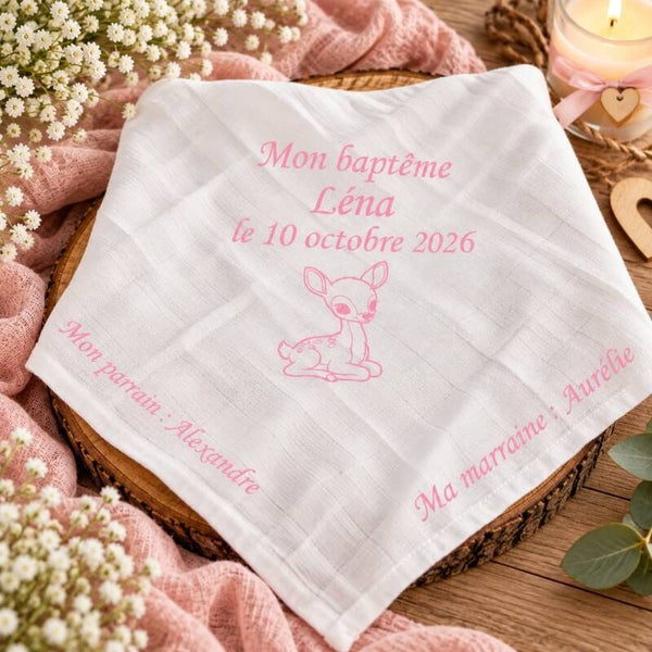 Châle lange personnalisé - Modèle biche