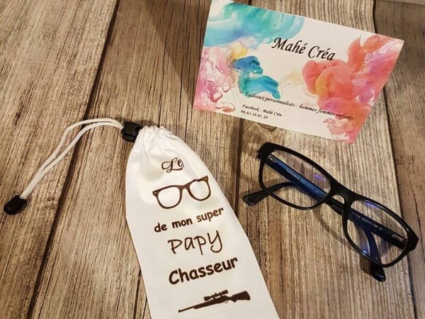 Pochette de rangement à lunette personnalisé - Modèle motif lunette et fusil