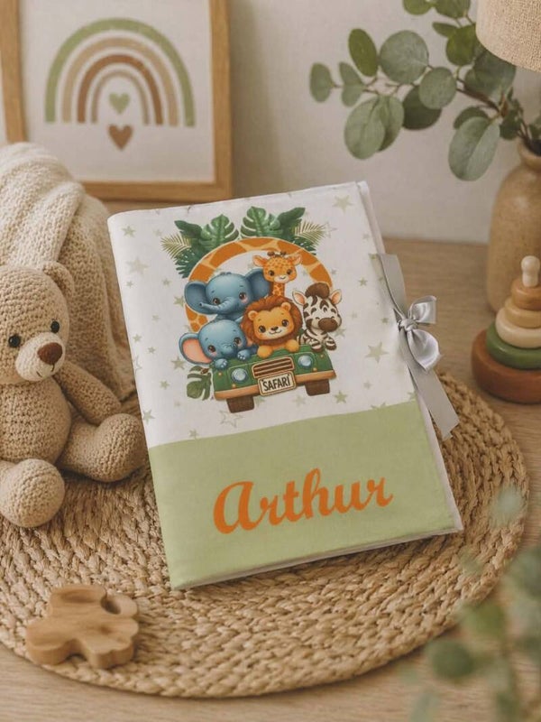 Protège carnet de santé personnalisé - Modèle safari