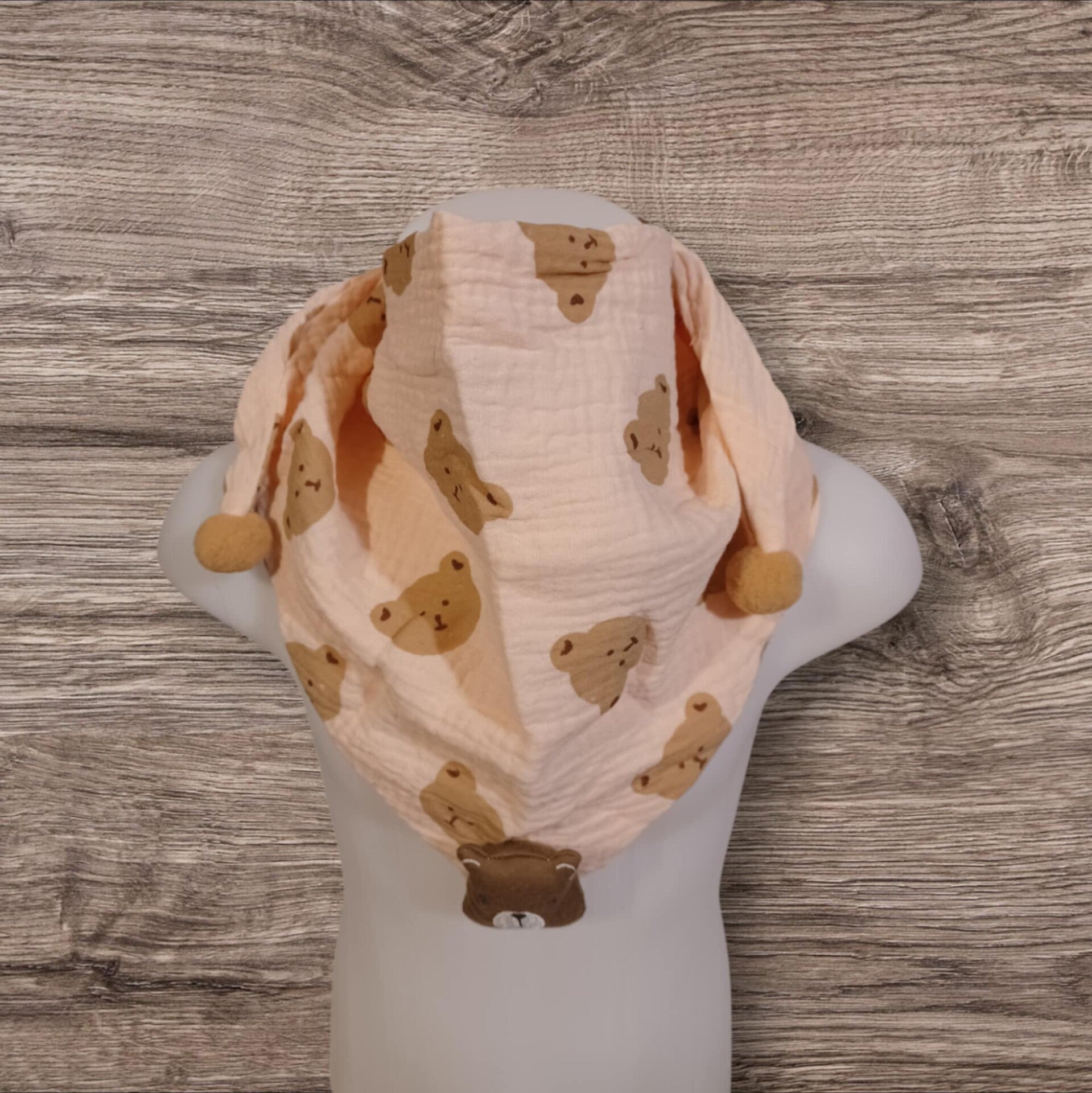 Echarpe bébé - Modèle ourson rose