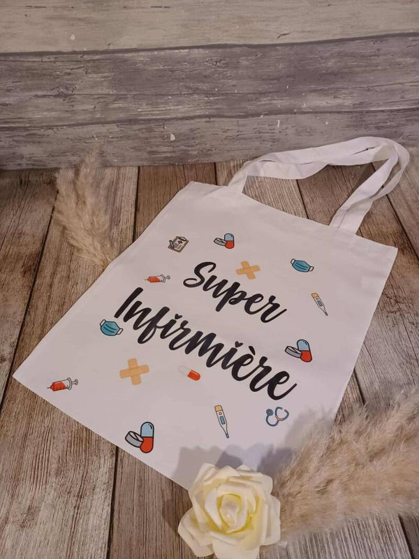Tote bag personnalisé - Modèle motifs médicaux