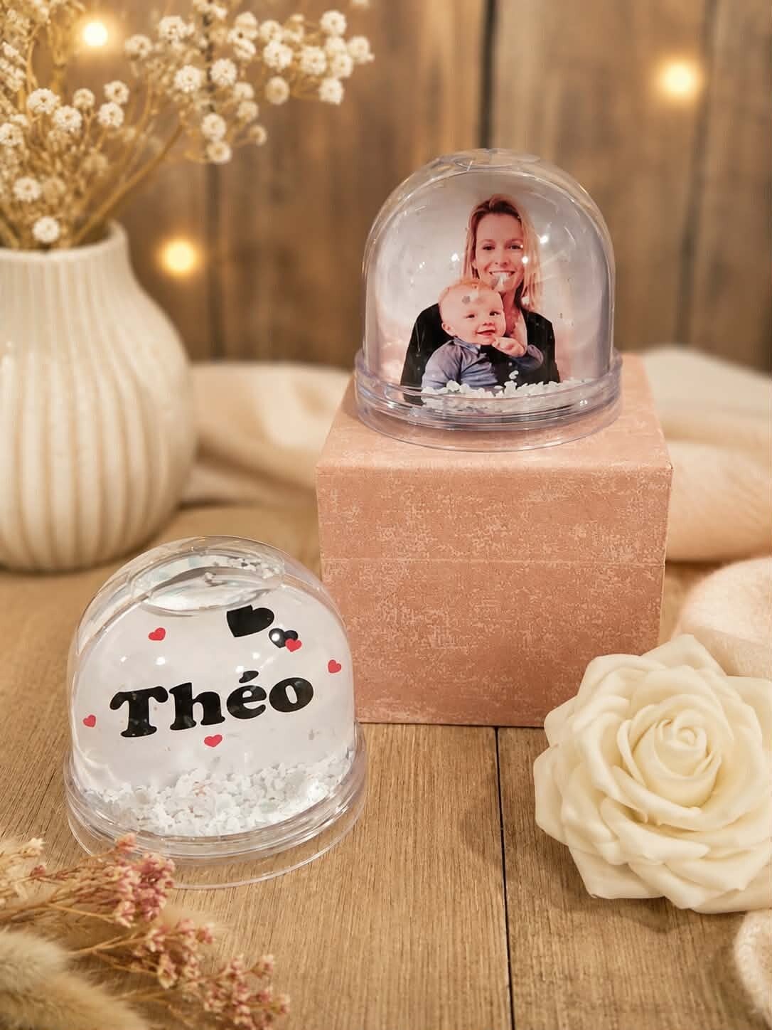 Boule à neige personnalisée - Modèle petit coeur