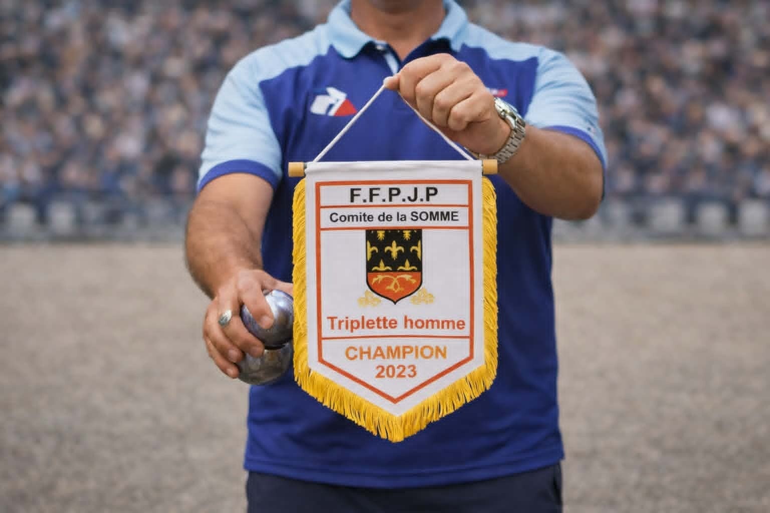 Fanion personnalisé - Modèle encadrement avec logo