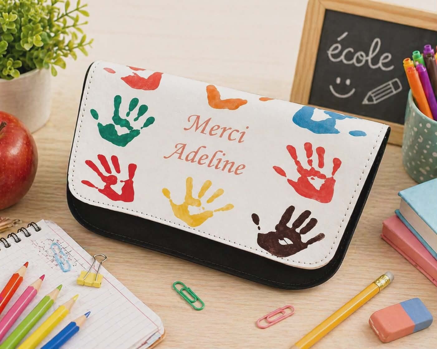 Trousse à crayons personnalisée - Modèle mains