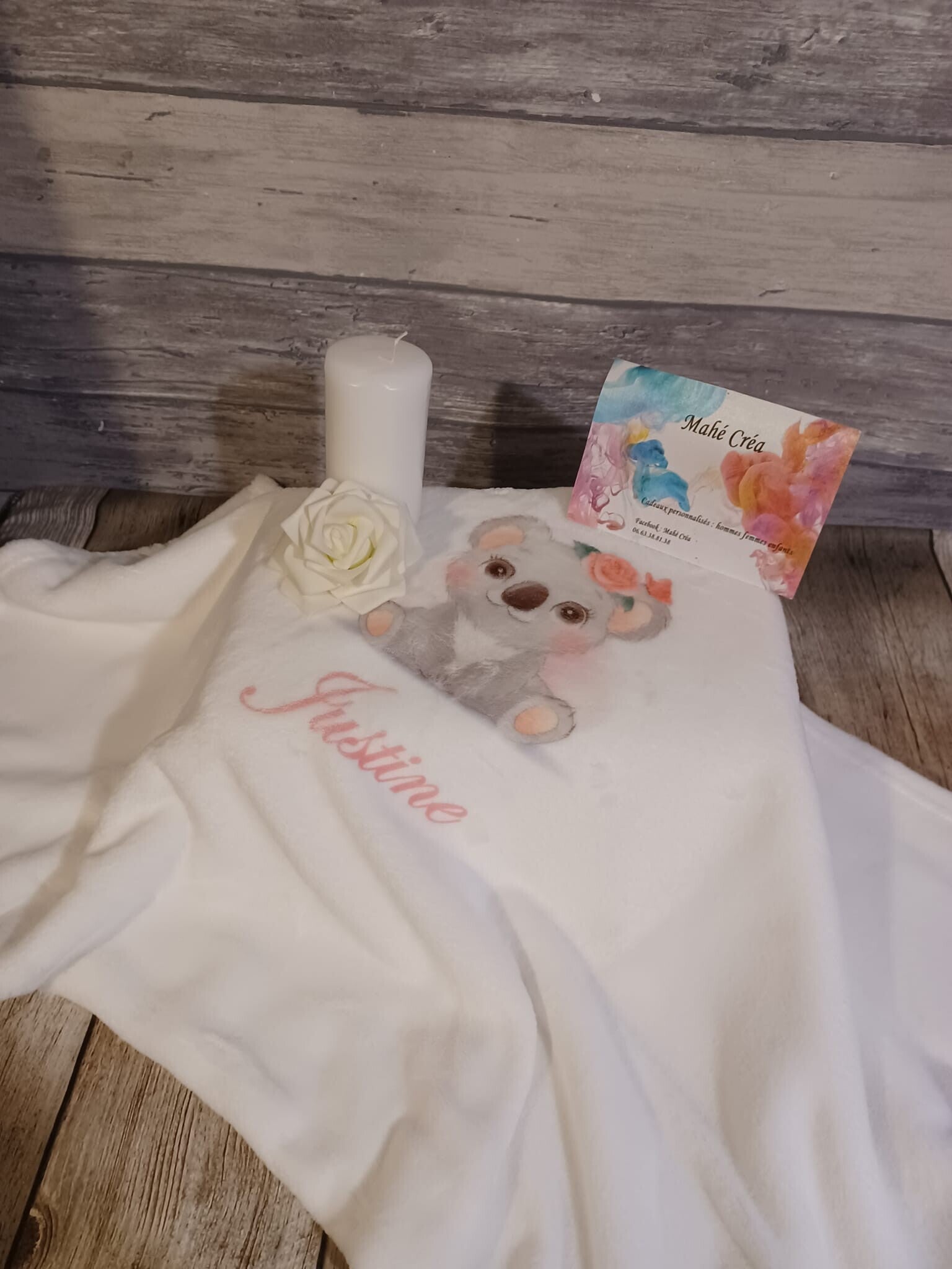 Couverture personnalisée - Modèle koala fleural