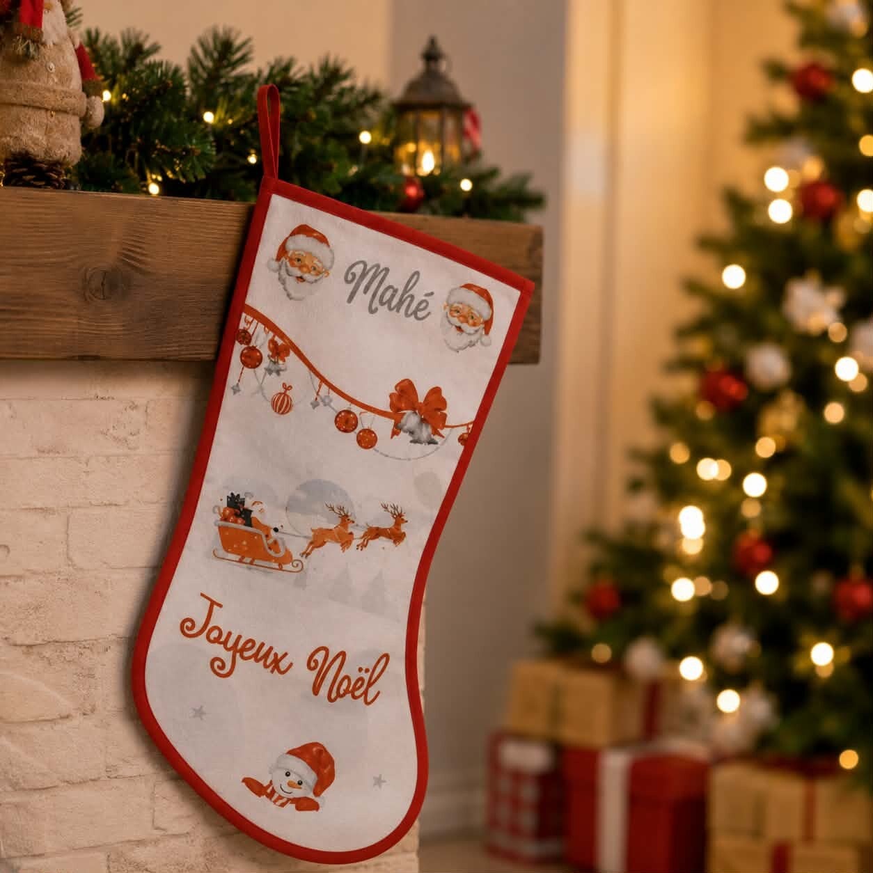 Botte/Chaussette de Noël personnalisée - Modèle Joyeux Noël