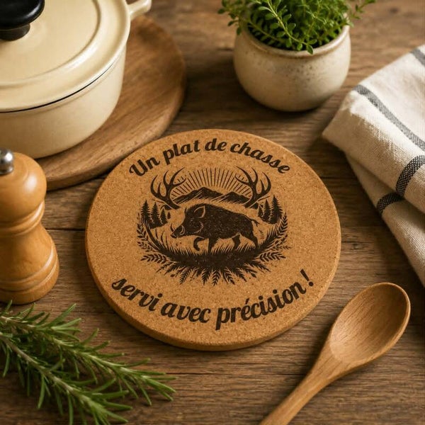 Dessous de plat liège personnalisé - Modèle sanglier