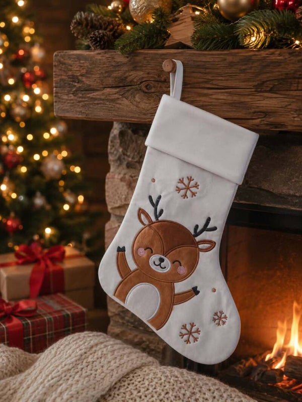 Botte/Chaussette de Noël personnalisée - Modèle rennes