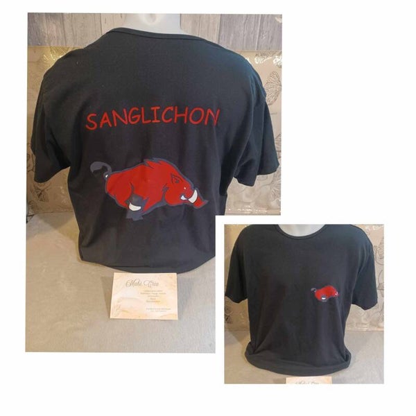 T-shirt adulte personnalisé - Modèle sanglier rouge