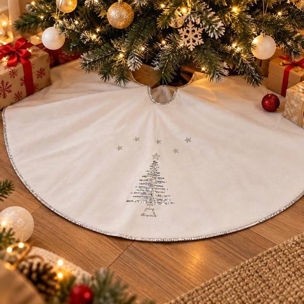 Tapis de sapin personnalisé - Modèle sapin argenté