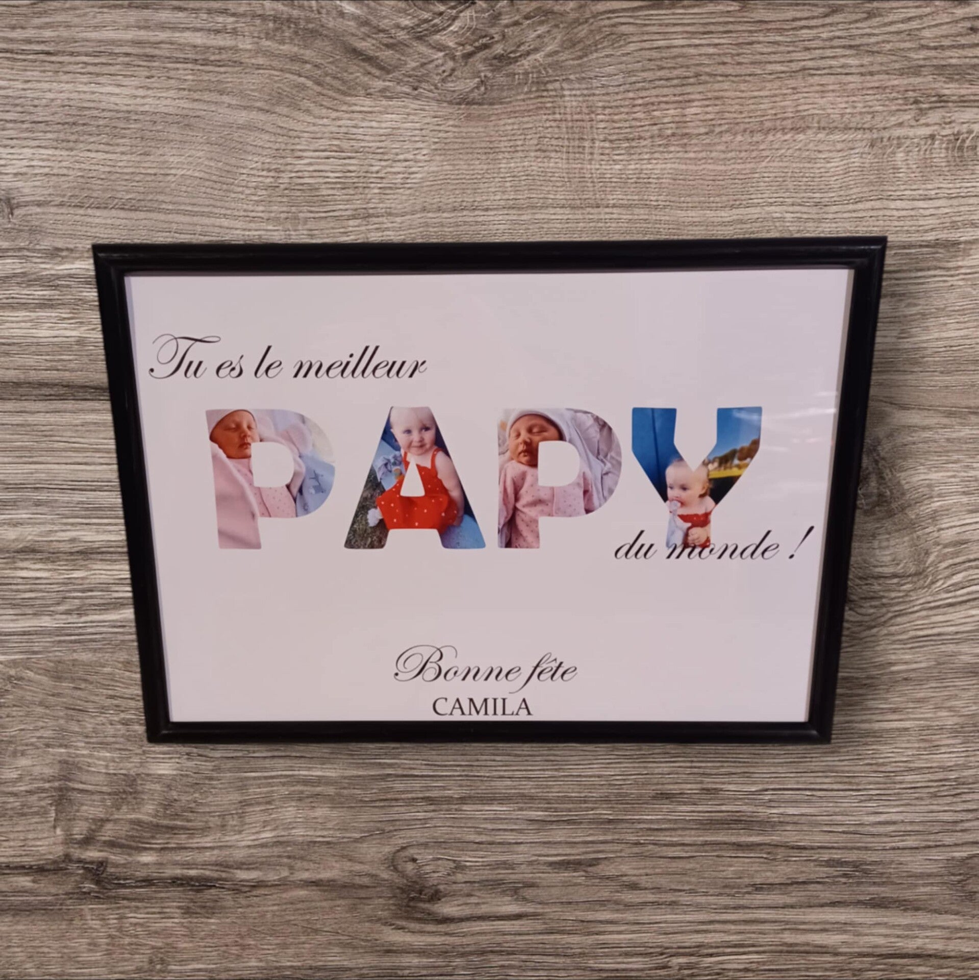 Affiche personnalisée photo dans les lettres "PAPY" - Modèle 100% personnalisable selon vos souhaits